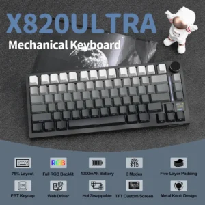 ⁦Attack Shark X820 Ultra Tri Mode RGB Moonlight Gaming Keyboard⁩ - الصورة ⁦4⁩