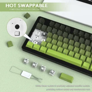 ⁦Attack Shark M87 Pro V2 Tri Mode RGB Green Tea Gaming Keyboard⁩ - الصورة ⁦6⁩