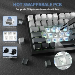 ⁦Attack Shark X820 Ultra Tri Mode RGB Moonlight Gaming Keyboard⁩ - الصورة ⁦3⁩