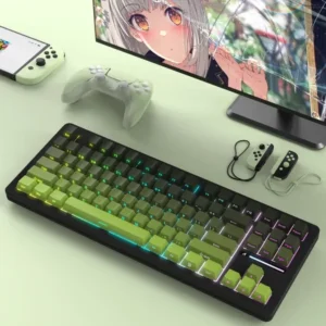 Alternative view of Attack Shark M87 Pro V2 Tri Mode RGB Green Tea Gaming Keyboard
