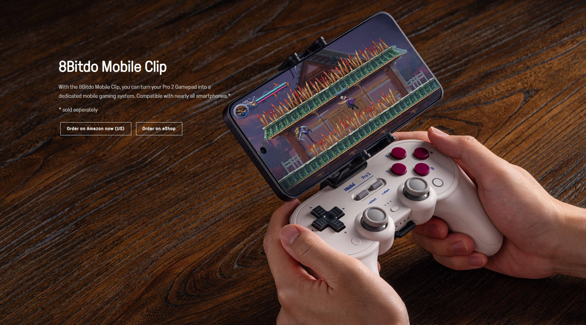 8BitDo Pro 2 mobile clip dedicated smartphone gaming system