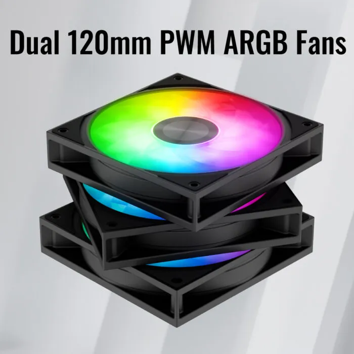 Aerocool Icicle AL60C ARGB PWM Fans with Motherboard Sync - Customizable RGB Lighting for ASUS Aura MSI Mystic Light Gigabyte RGB Fusion