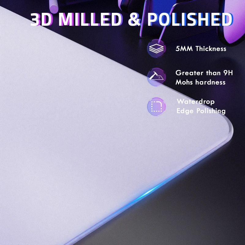 Extra large 450x400mm maneuvering space on CM05 tempered glass mouse pad