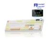 Aula F108 Pro Tri Mode Caramel Latte Switch PBT Three Tone White Mechanical Keyboard