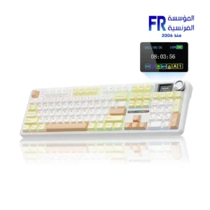 Aula F108 Pro Tri Mode Caramel Latte Switch PBT Three Tone White Mechanical Keyboard