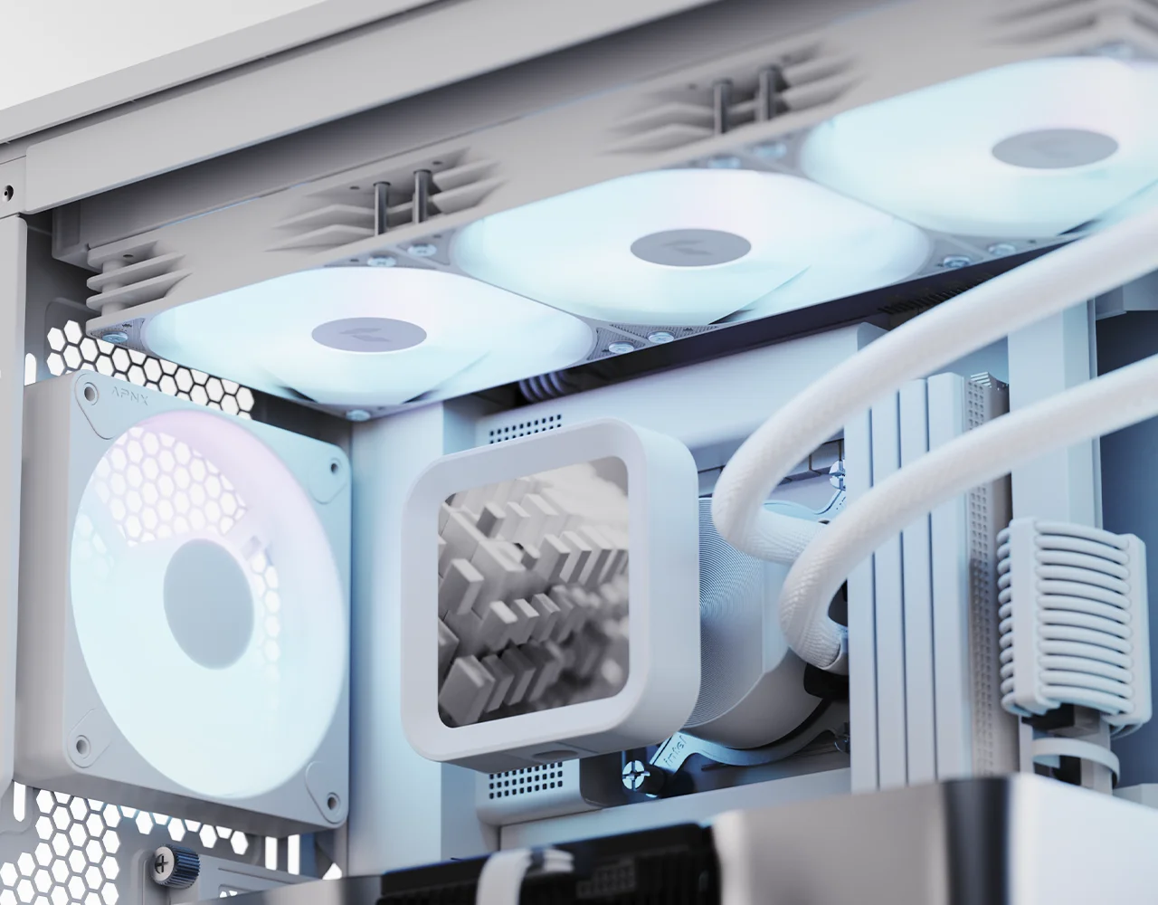 APNX LC1-D 360 White AIO Liquid CPU Cooler with 3.95-inch IPS LCD screen