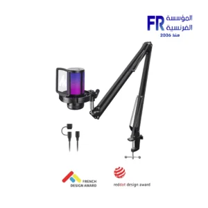 Maono DGM20S microphone black GamerWave condenser front view with RGB lighting Nasr City store Egypt