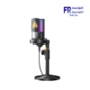Maono PM450S black condenser USB microphone with BA37 boom arm mounted on desk