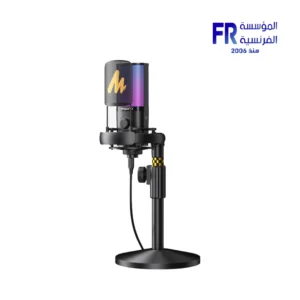 Maono PM450S black condenser USB microphone with BA37 boom arm mounted on desk