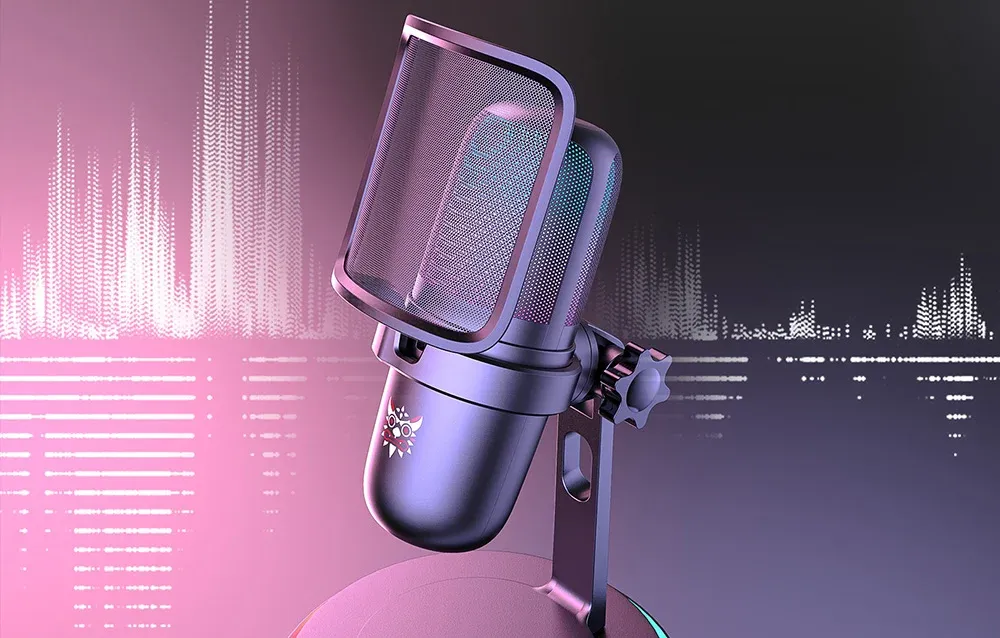 Onikuma M730 Desktop Microphone with RGB Lighting and Touch Mute Button