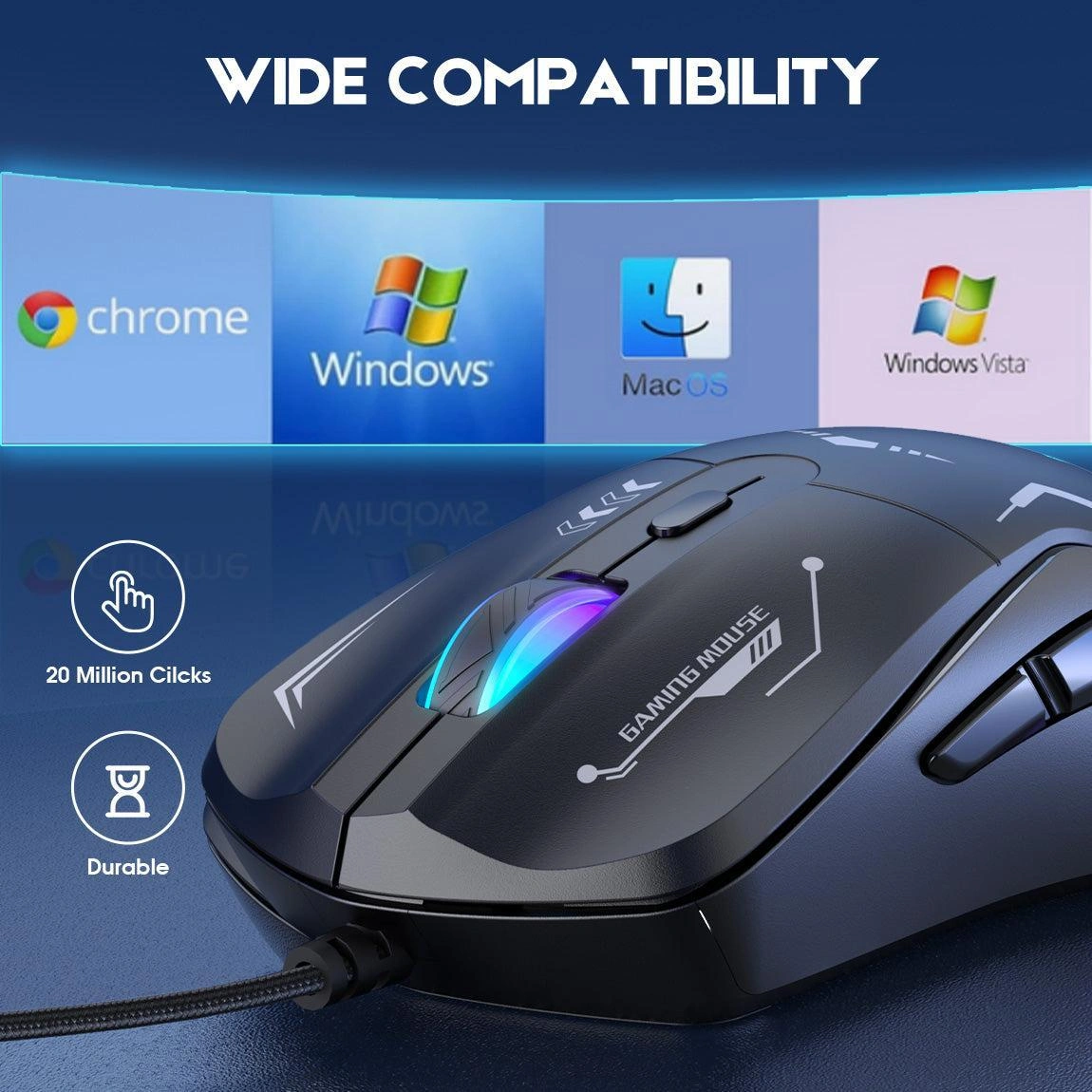 Onikuma CW917 7 Dynamic RGB Lighting Modes