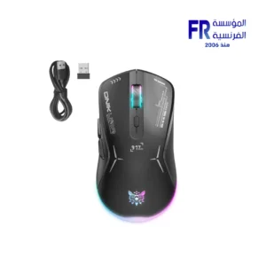 Onikuma CW917 mouse wireless black front view with bottom light strip Nasr City store Egypt