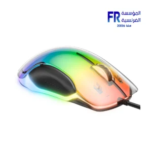 Alternative view of Onikuma CW925 12800 DPI RGB Transparent Wired White Gaming Mouse