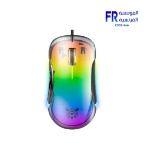 Onikuma CW925 mouse white transparent body with glowing lights Nasr City store Egypt