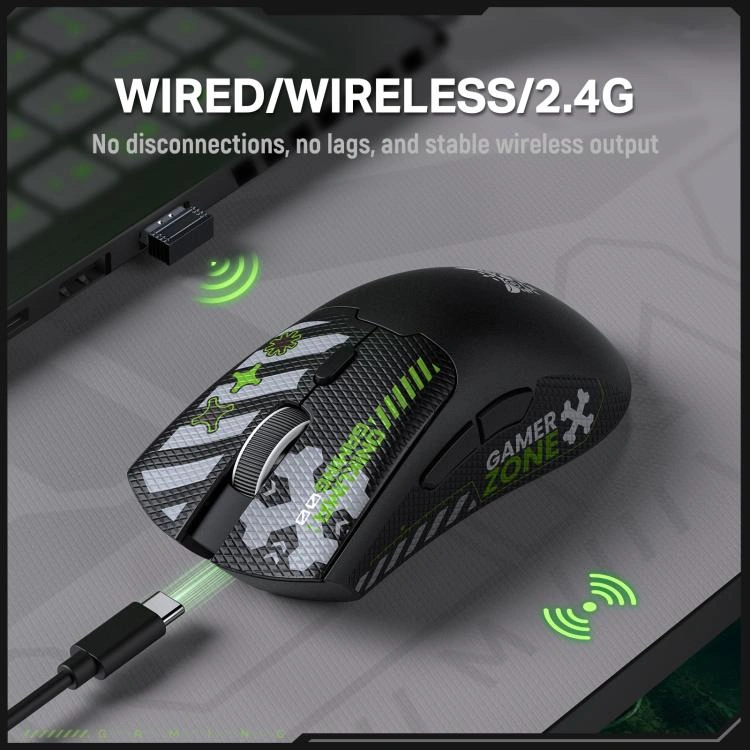 Onikuma DM01 Mouse Top View with Ergonomic Design and RGB Lighting