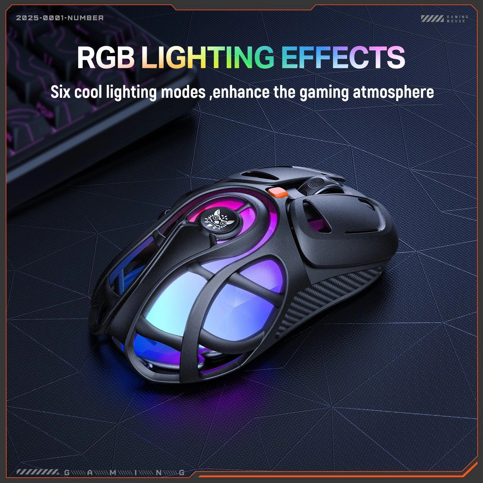 Onikuma DM02 Side Profile with Ergonomic Design and Honeycomb Pattern