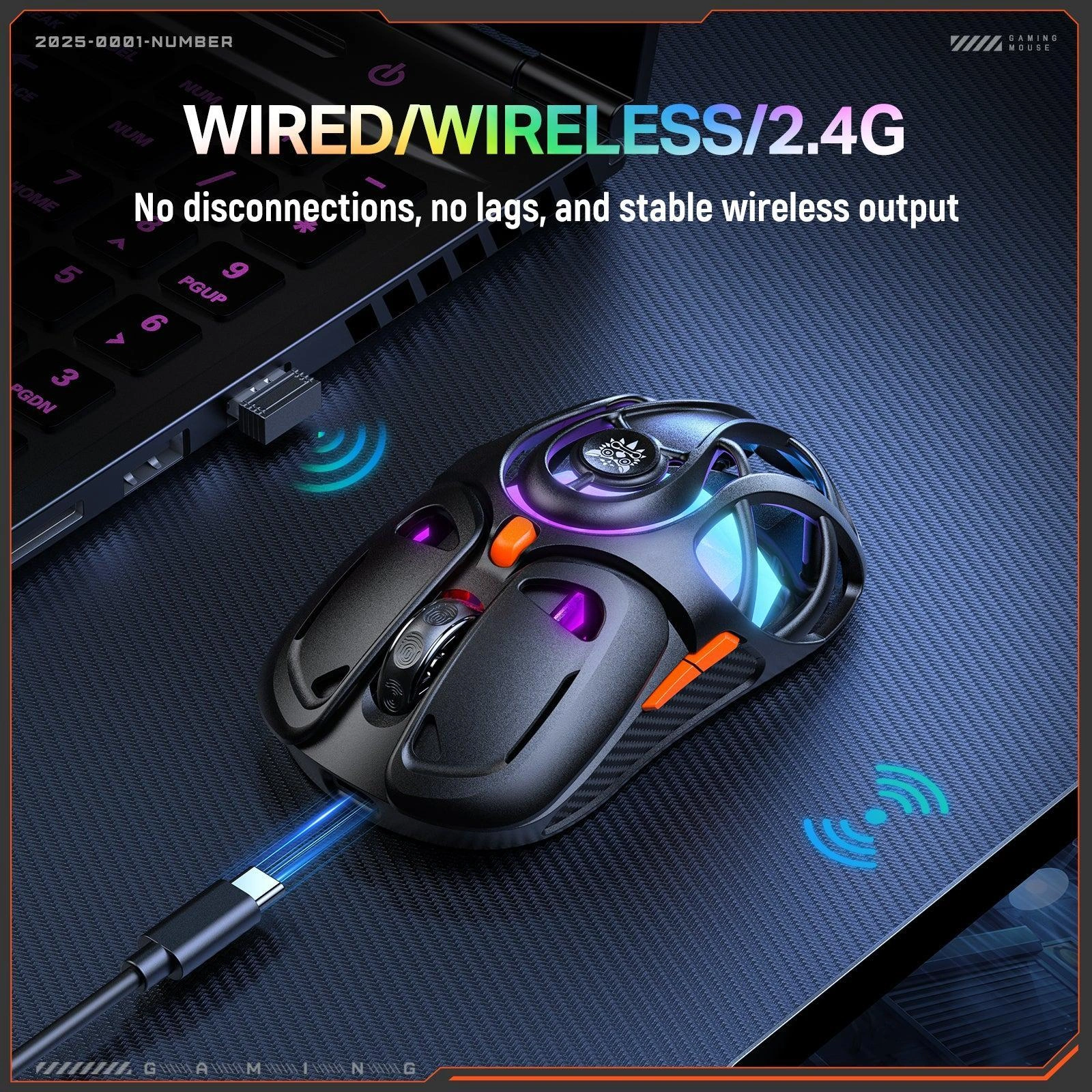 Onikuma DM02 RGB Lighting Effects with 6 Dynamic Modes