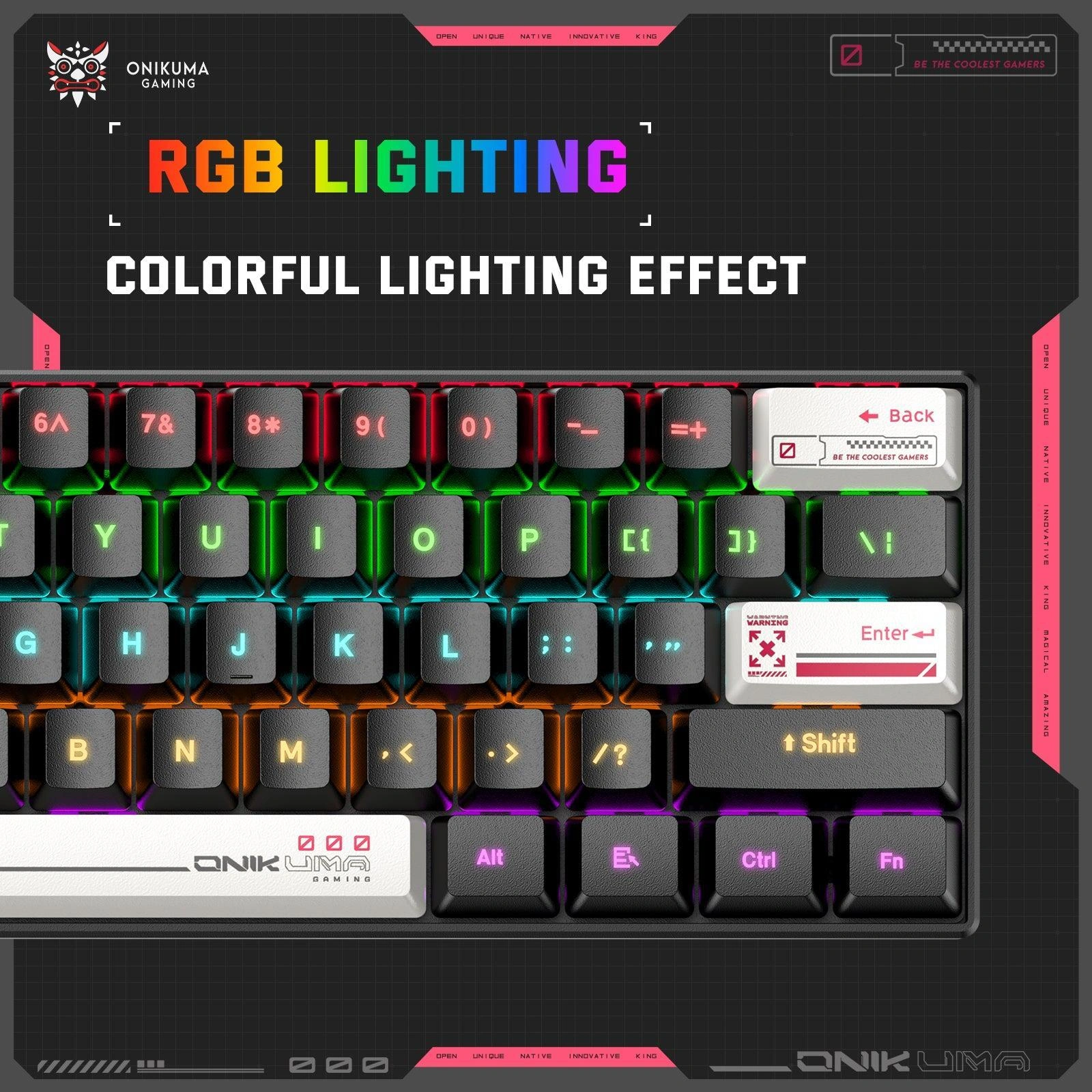 Onikuma G55 61-Key Compact Mechanical Keyboard with RGB Effects