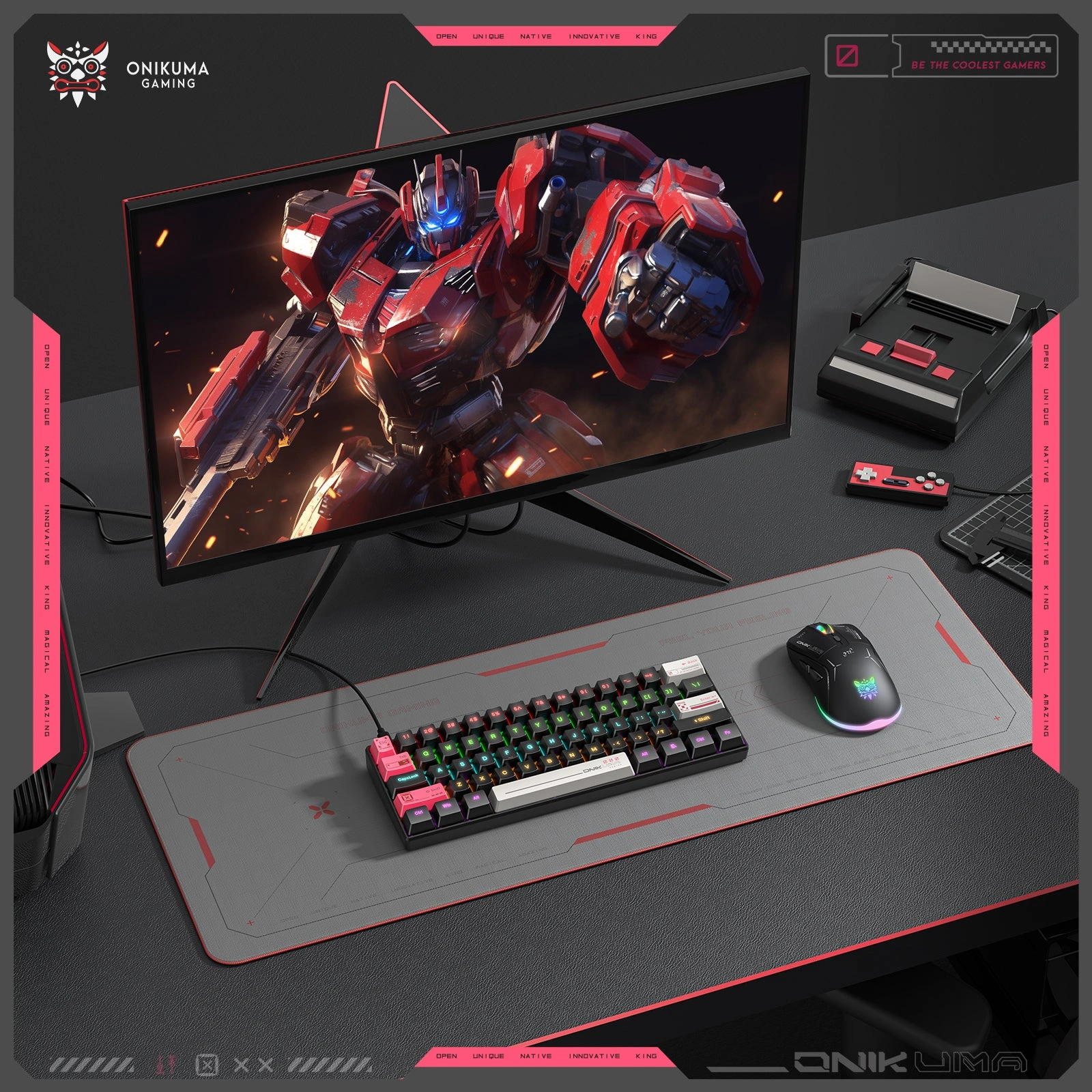 Onikuma G55 Space-Saving 60% Gaming Keyboard with Mechanical Switches