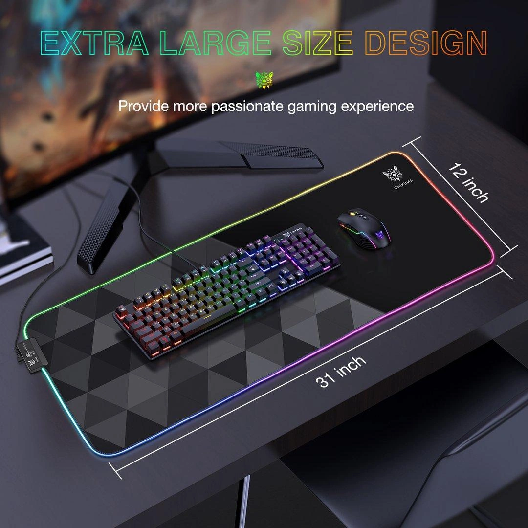 Onikuma MP006 RGB Mouse Pad with USB Cable and Lighting Controller