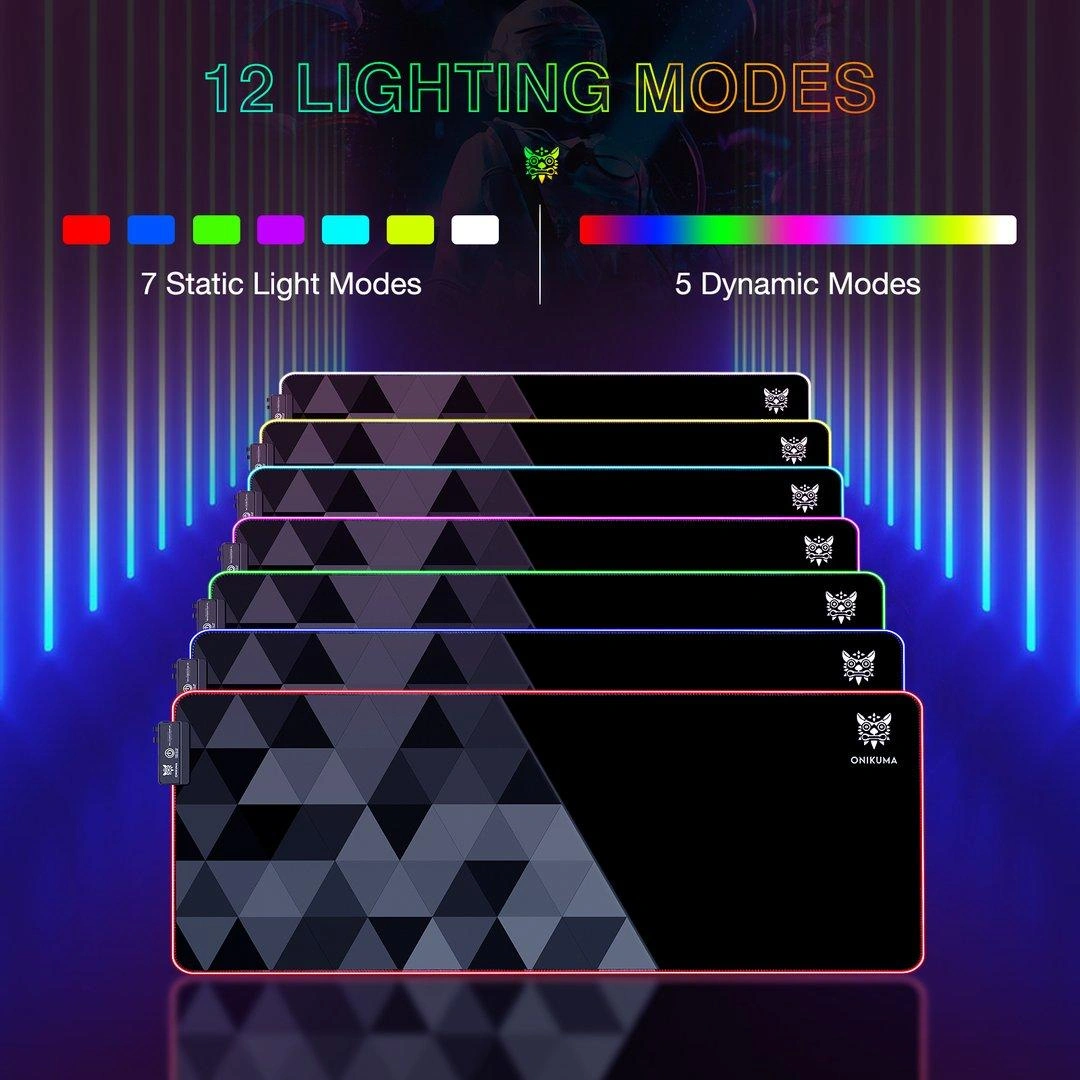 Onikuma MP006 RGB Mouse Pad Complete Package and RGB Illumination