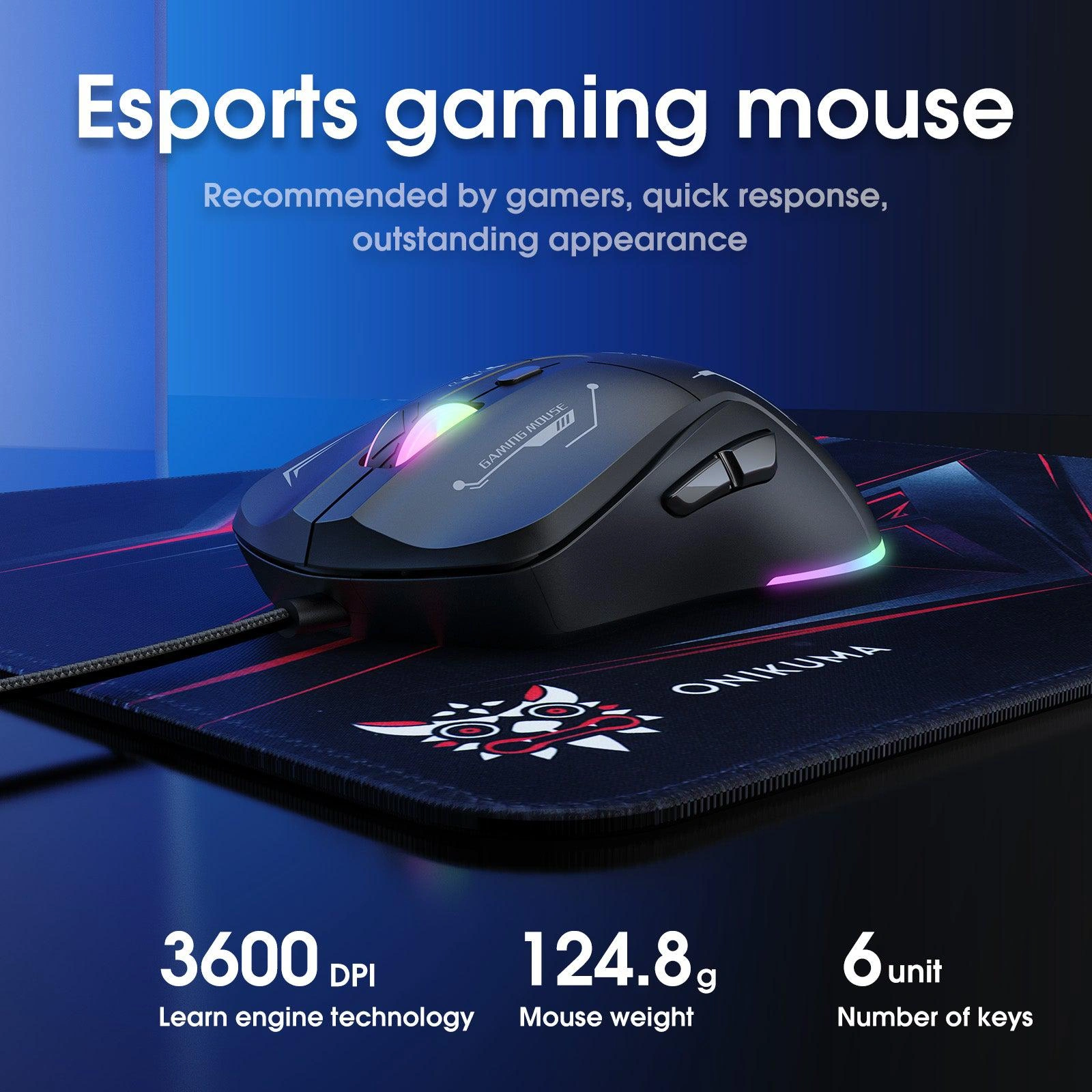 Onikuma TZ3006 3-in-1 RGB Gaming Combo - Complete Setup with Keyboard Mouse and Mouse Pad