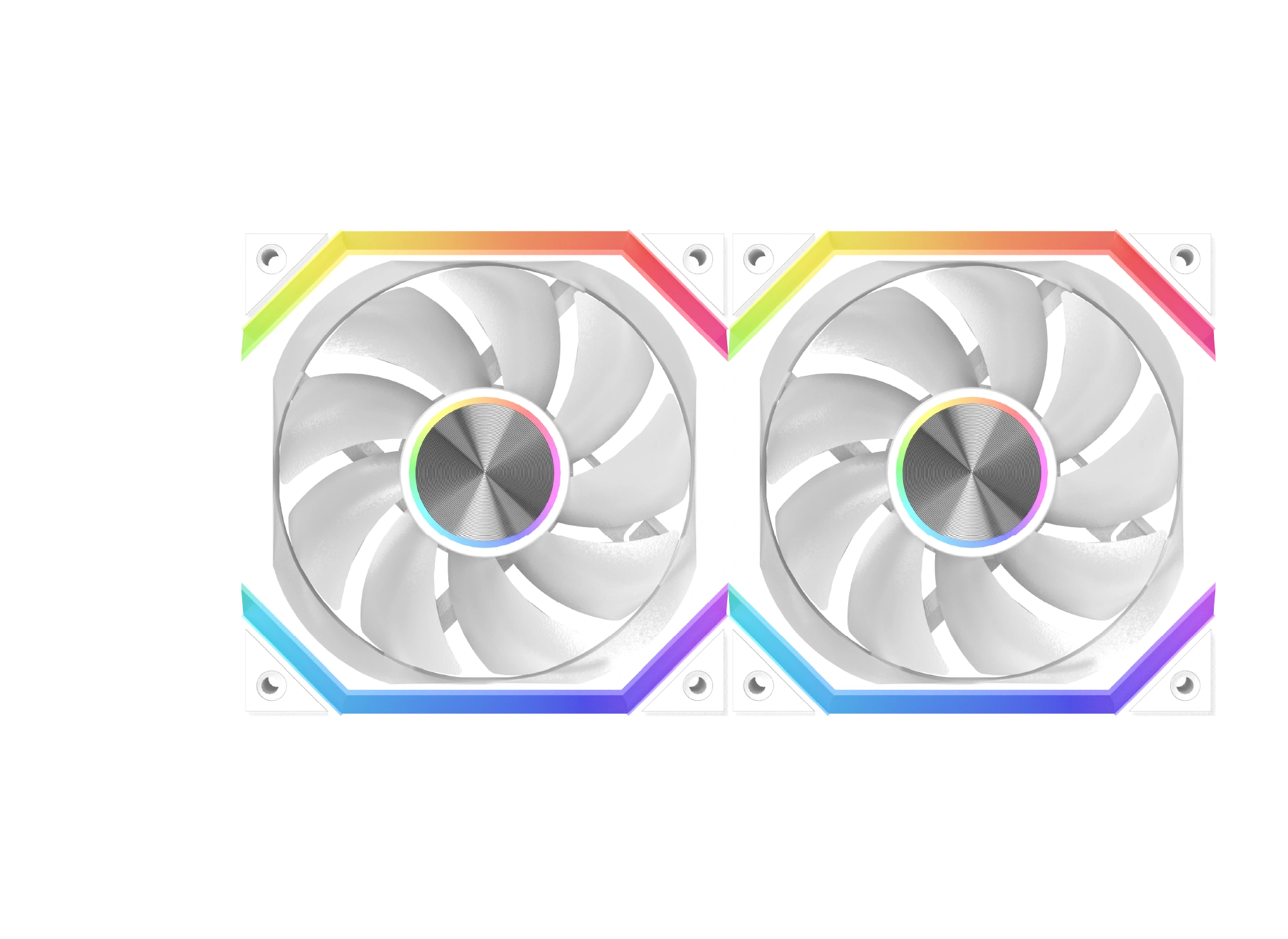 Xigmatek Infinity H27A Arctic ARGB PWM 3-fan pack with white frames and infinity mirror lighting