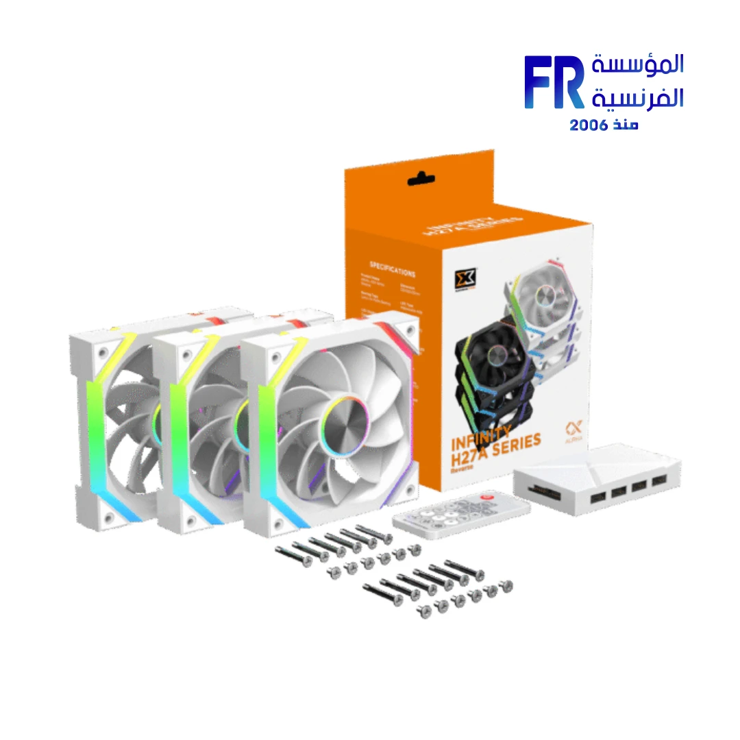 Xigmatek Infinity H27A Arctic Reverse Argb Pwm With Remote Control 3 Fan - Image 2