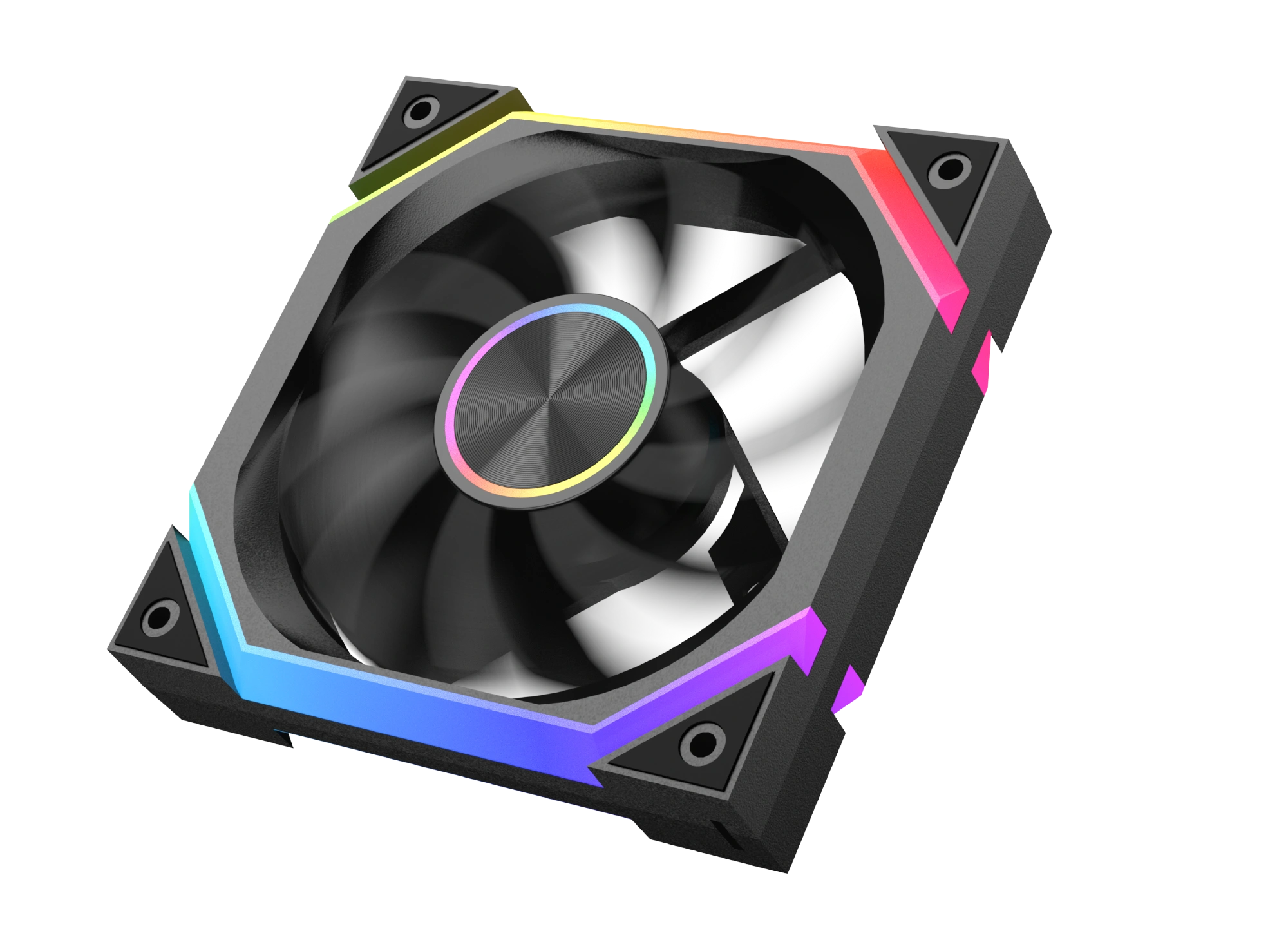 Xigmatek H27A reverse fan blade design close up showing unobstructed front frame