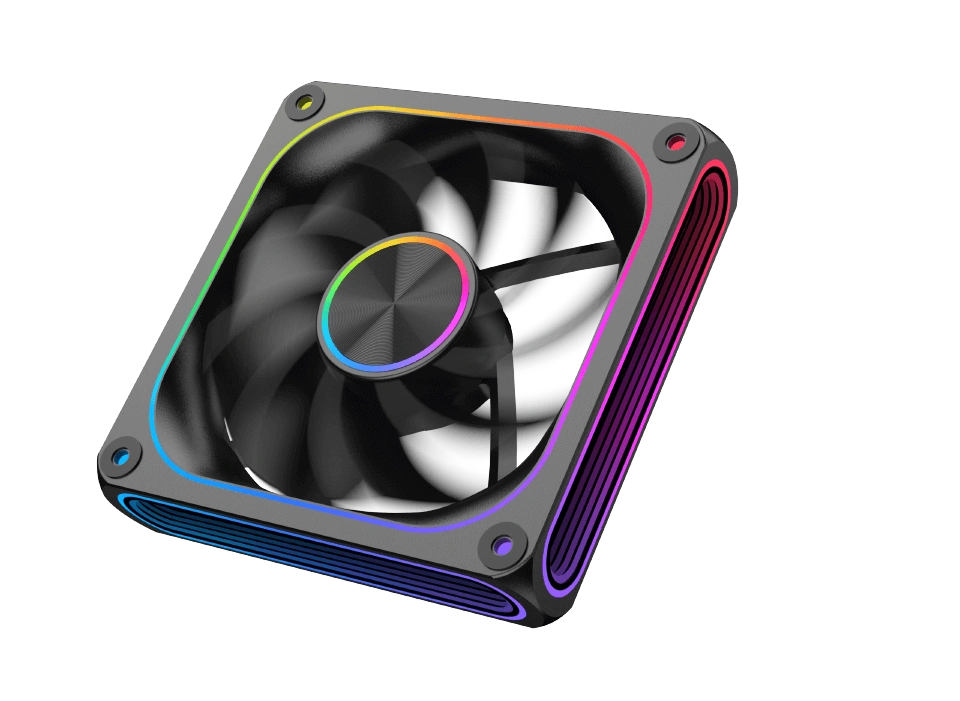 Xigmatek J22A reverse fan blade design close up showing unobstructed front frame