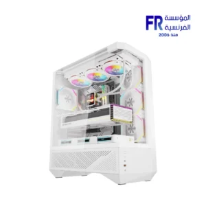 darkFlash DY460 White Dual-Chamber PC Case Front View Egypt Best Price
