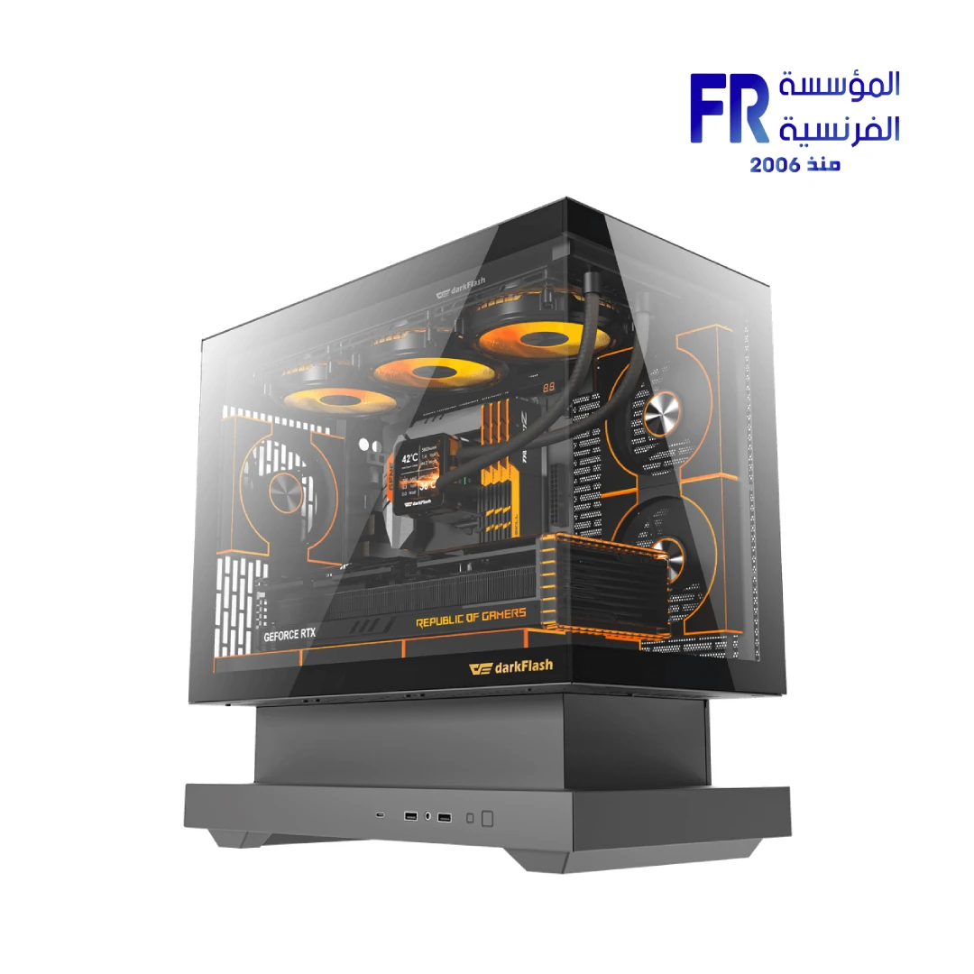 darkFlash FLOATRON F1 Black Micro ATX Case Front View Egypt Best Price