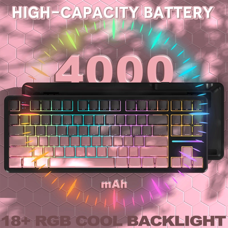 Attack Shark X87 4000mAh battery with RGB backlight and wireless connectivity