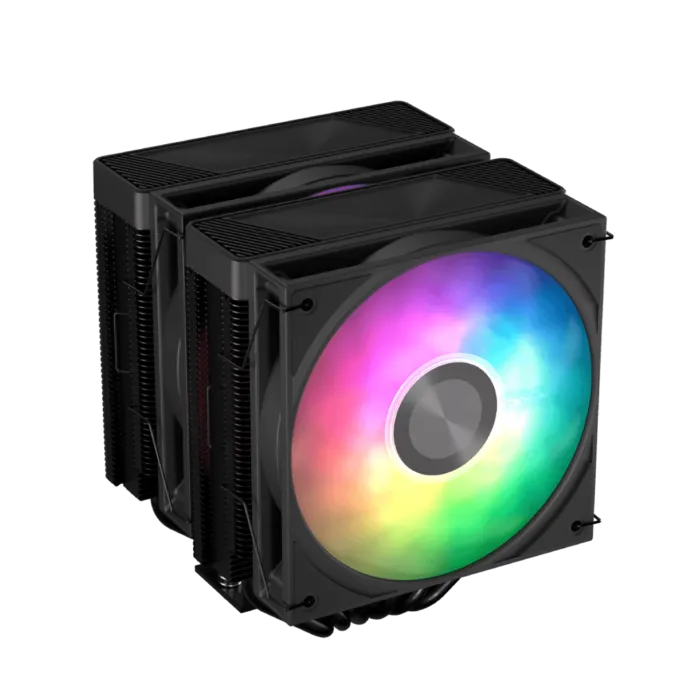 Aerocool Icicle AL60C Dual Tower Air Cooler with 265W TDP Capacity - High Performance Cooling for Intel Core i9 and AMD Ryzen 9