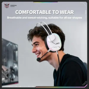 Onikuma X91 RGB Wired Over Ear White Gaming Headset - Image 5