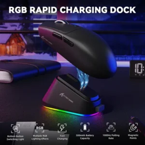 Attack Shark G3 Pro Lightweight Tri Mode Black Gaming Mouse - Image 6