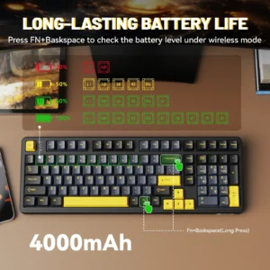 Attack Shark X98 Tri Mode RGB Strawberry Switch Moonlit Night Gaming Keyboard - Image 7