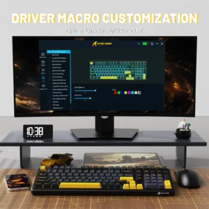 Attack Shark X98 Tri Mode RGB Strawberry Switch Moonlit Night Gaming Keyboard - Image 3