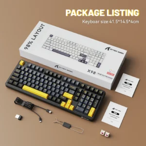 Attack Shark X98 Tri Mode RGB Strawberry Switch Moonlit Night Gaming Keyboard - Image 4