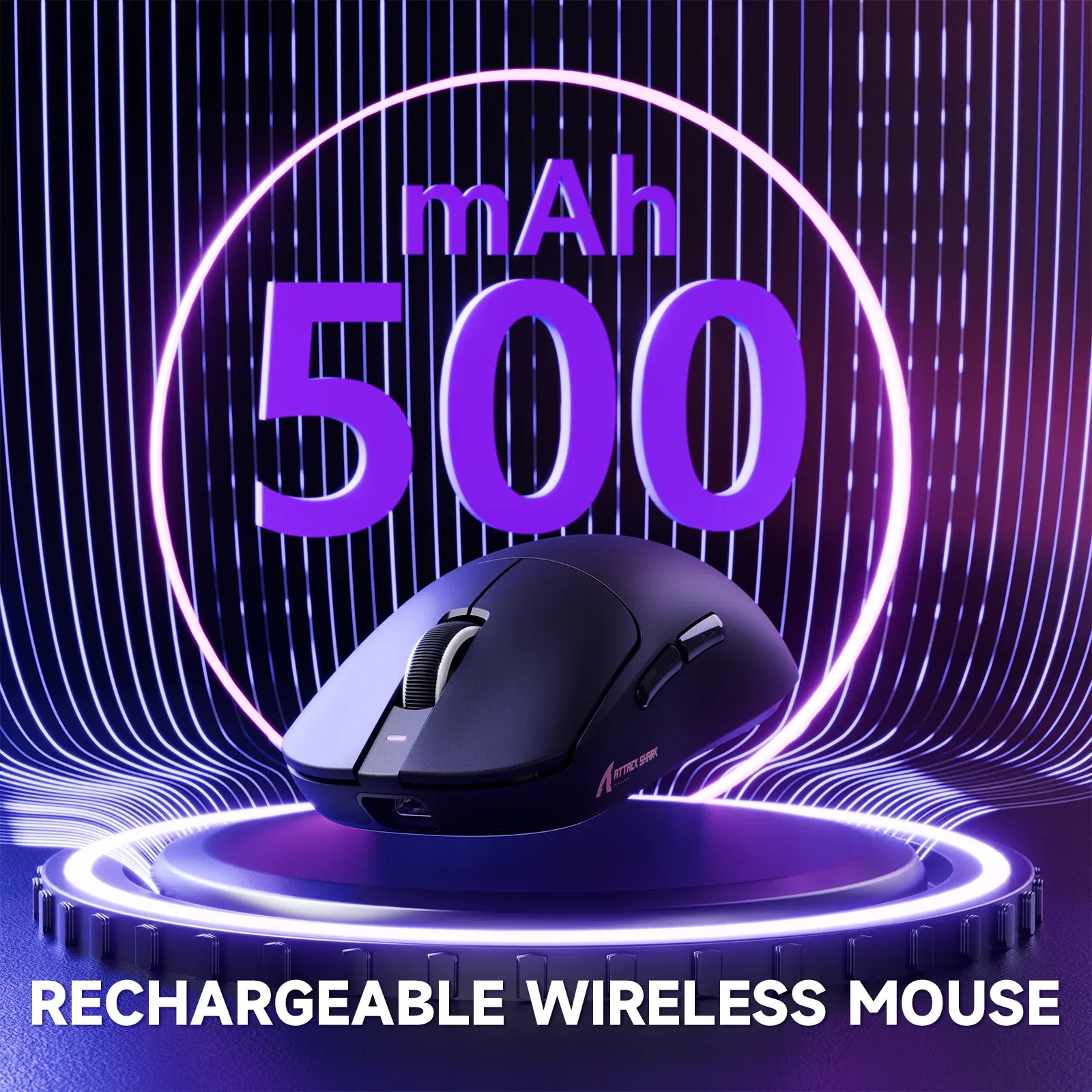 Attack Shark X8 Pro lightweight tri-mode black gaming mouse front view