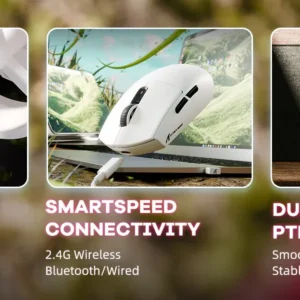 Attack Shark G3 Lightweight Tri Mode White Gaming Mouse - Image 5