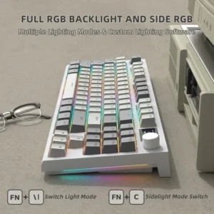 Attack Shark K86 Tri Mode RGB Gray Gaming Keyboard - Image 5