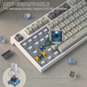 Attack Shark K86 Tri Mode RGB Gray Gaming Keyboard - Image 4