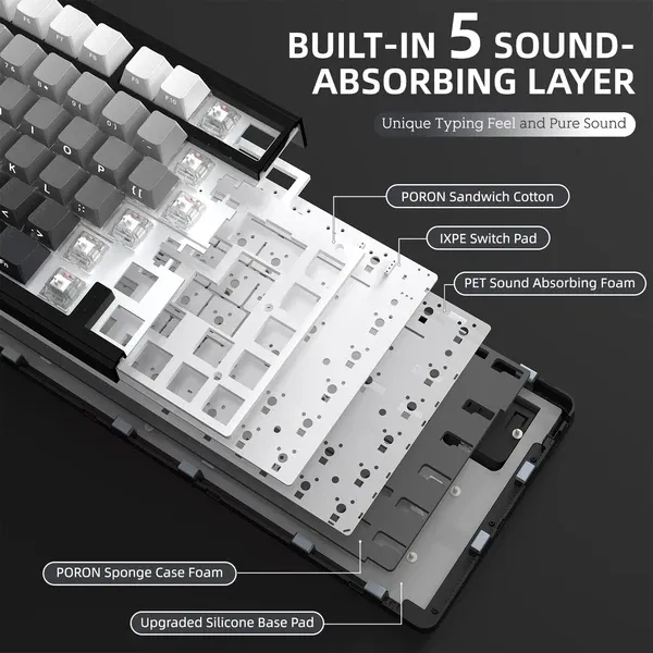 Attack Shark X85 tri-mode RGB moonlit night gaming keyboard front view