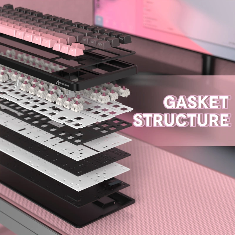 Attack Shark X87 mechanical keyboard with gasket structure and hot-swappable switches