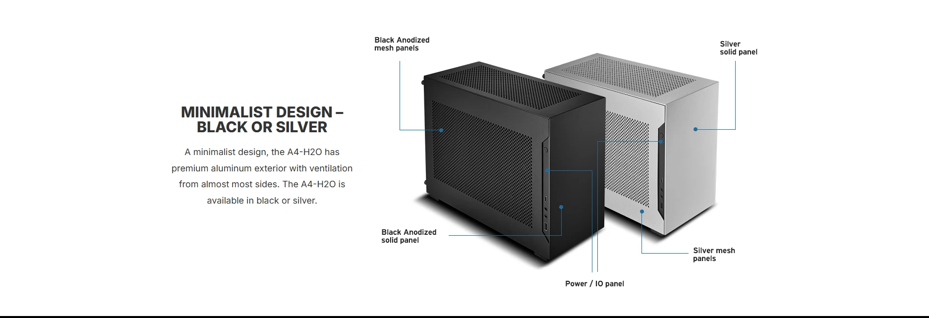 Lian Li DAN A4 H2O Silver PCIe 5.0 Mini ITX Small Form Factor Case
