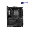 ASUS Crosshair X870E motherboard Dark Hero black ATX front view with Polymo Lighting II and massive VRM heatsinks
