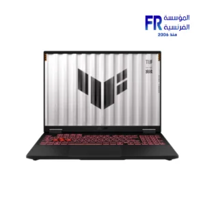 ASUS TUF Gaming A16 laptop jaeger gray open front view with 16 inch WUXGA 165Hz display and RGB backlit keyboard