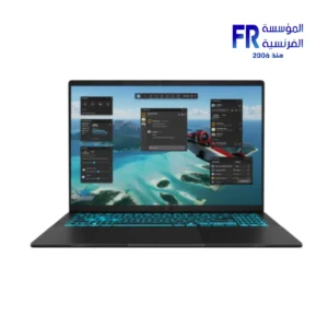 ASUS V16 laptop black open front view showing 16 inch 2.5K 144Hz display and turbo blue backlit keyboard