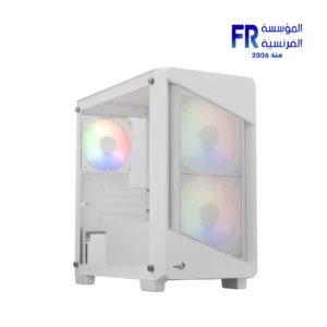 Aerocool B312F Flow Tempered Glass White Mini Tower Case